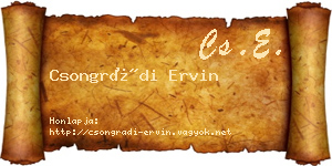 Csongrádi Ervin névjegykártya