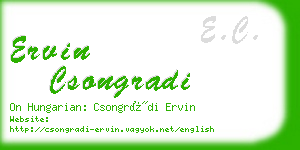 ervin csongradi business card